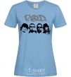 Women's T-shirt POD faces sky-blue фото