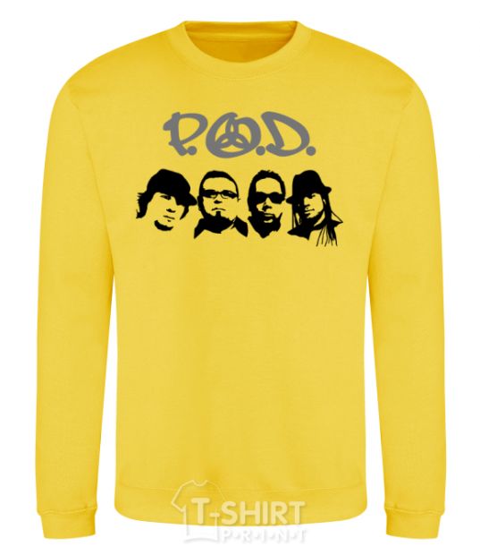 Sweatshirt POD faces yellow фото