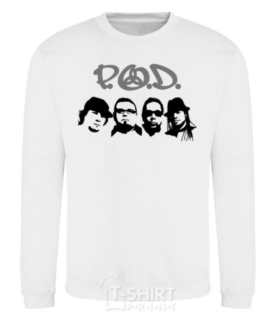 Sweatshirt POD faces White фото