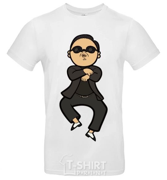 Мужская футболка Gangnam Psy Белый фото