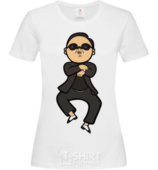 Women's T-shirt Gangnam Psy White фото