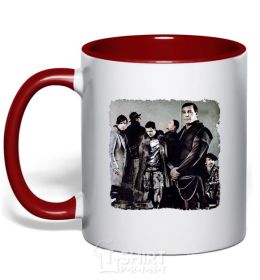 Mug with a colored handle Rummstein group red фото
