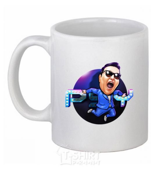 Чашка керамическая Psy fullcolor Белый фото