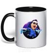 Mug with a colored handle Psy fullcolor black фото