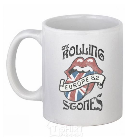 Ceramic mug Rolling stones europe 82 White фото