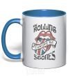 Mug with a colored handle Rolling stones europe 82 royal-blue фото