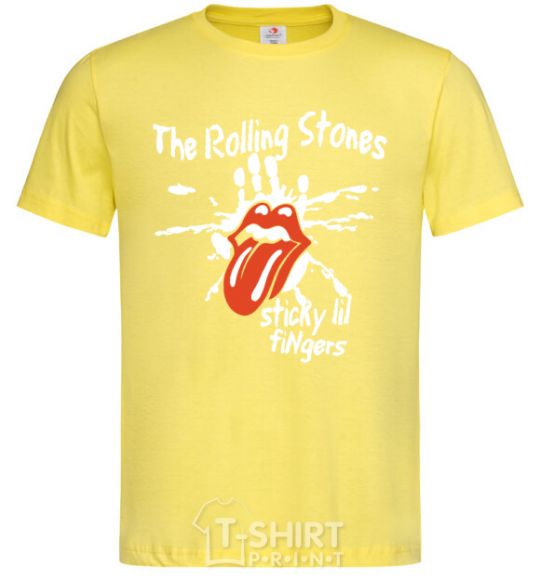 Мужская футболка The Rolling Stones sticky fingers Лимонный фото