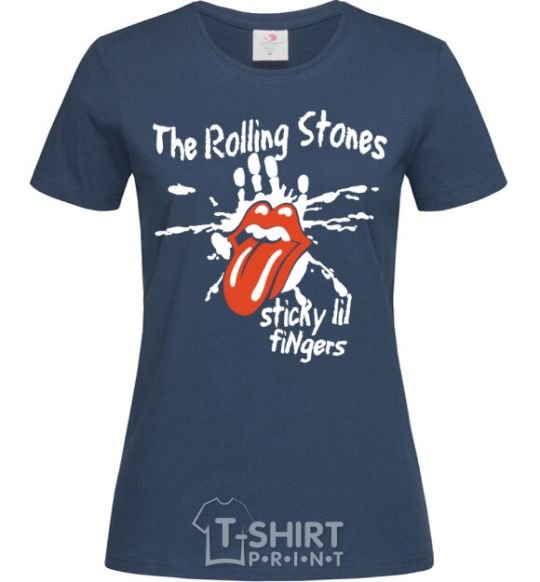 Women's T-shirt The Rolling Stones sticky fingers navy-blue фото