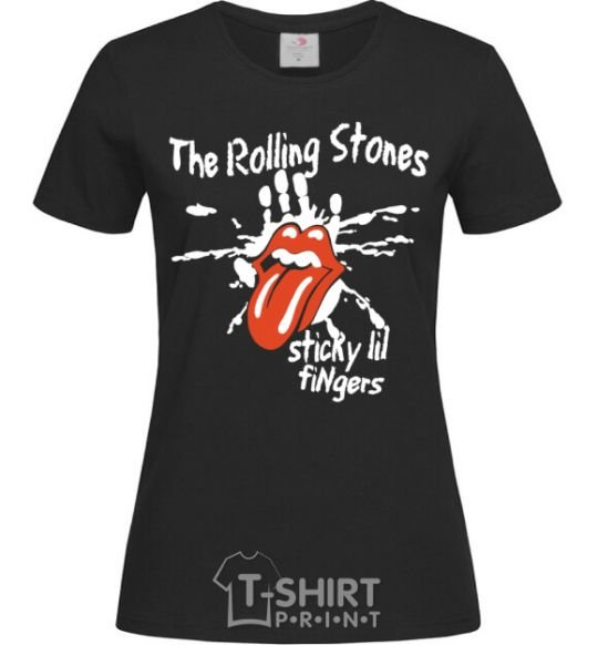 Women's T-shirt The Rolling Stones sticky fingers black фото