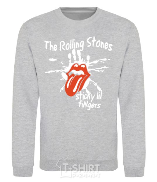 Свитшот The Rolling Stones sticky fingers Серый меланж фото