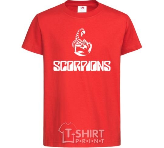 Kids T-shirt Scorpions logo red фото