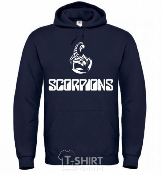 Мужская толстовка (худи) Scorpions logo Темно-синий фото