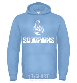 Men`s hoodie Scorpions logo sky-blue фото