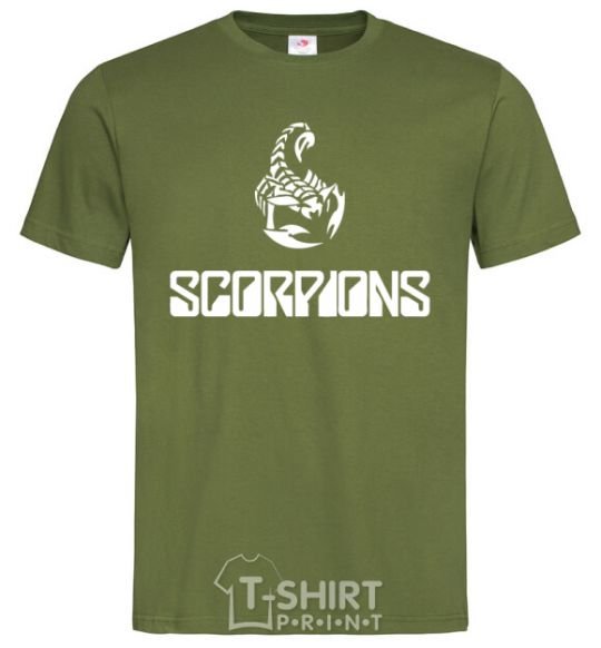 Мужская футболка Scorpions logo Оливковый фото