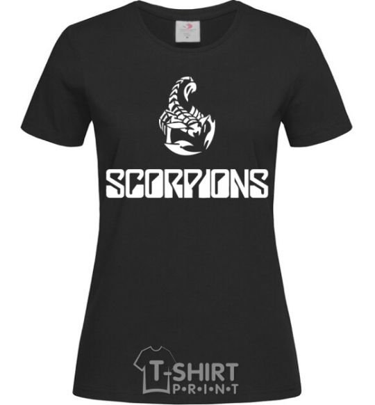 Women's T-shirt Scorpions logo black фото