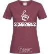 Women's T-shirt Scorpions logo burgundy фото