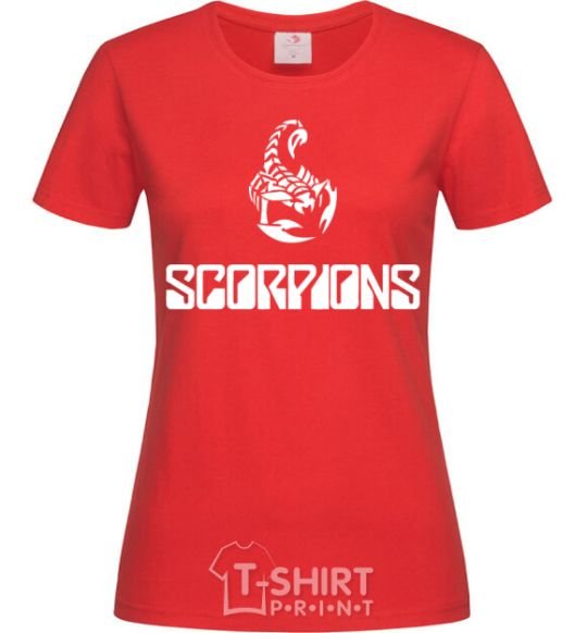 Women's T-shirt Scorpions logo red фото