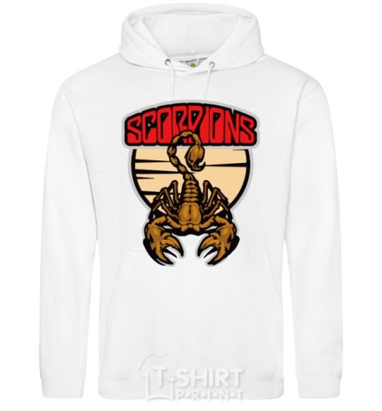 Men`s hoodie Scorpions gold White фото