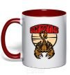 Mug with a colored handle Scorpions gold red фото