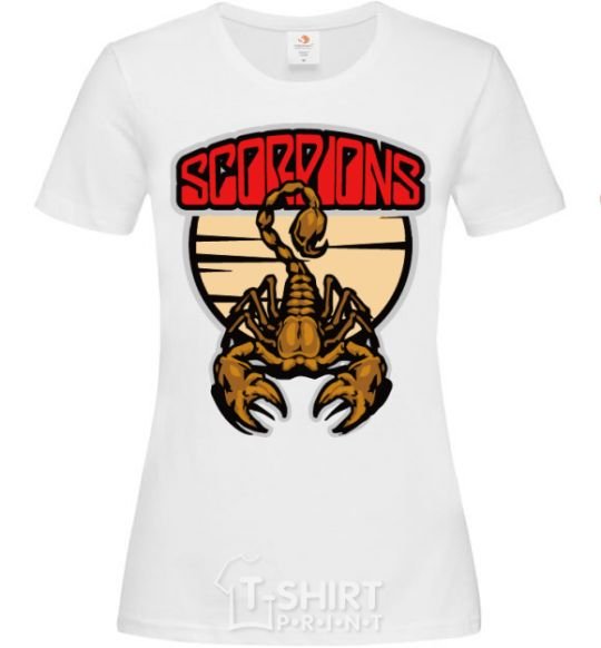 Women's T-shirt Scorpions gold White фото