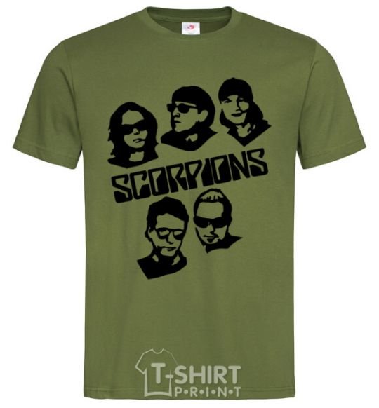 Men's T-Shirt Scorpions faces millennial-khaki фото