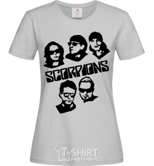 Women's T-shirt Scorpions faces grey фото