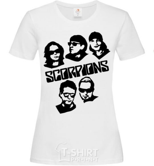 Women's T-shirt Scorpions faces White фото