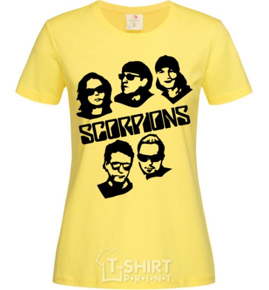 Women's T-shirt Scorpions faces cornsilk фото