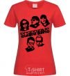 Women's T-shirt Scorpions faces red фото