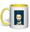 Mug with a colored handle Jared Leto yellow фото