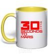 Mug with a colored handle 30 seconds to mars logo yellow фото