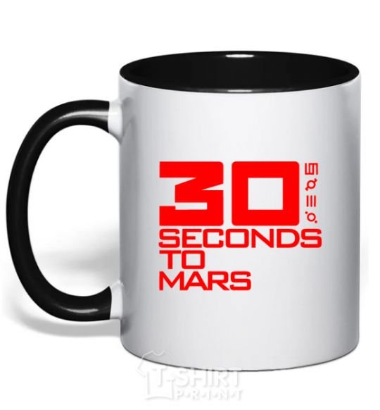 Mug with a colored handle 30 seconds to mars logo black фото