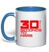 Mug with a colored handle 30 seconds to mars logo royal-blue фото