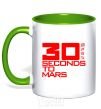 Mug with a colored handle 30 seconds to mars logo kelly-green фото