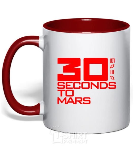 Mug with a colored handle 30 seconds to mars logo red фото