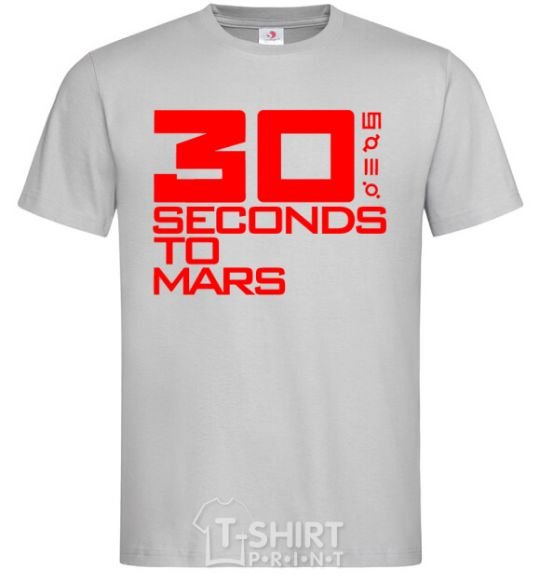 Men's T-Shirt 30 seconds to mars logo grey фото