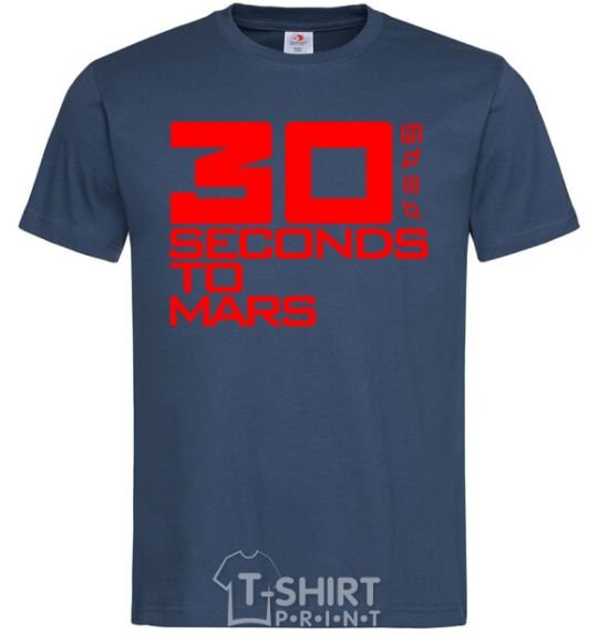 Мужская футболка 30 seconds to mars logo Темно-синий фото