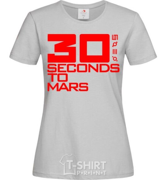 Women's T-shirt 30 seconds to mars logo grey фото
