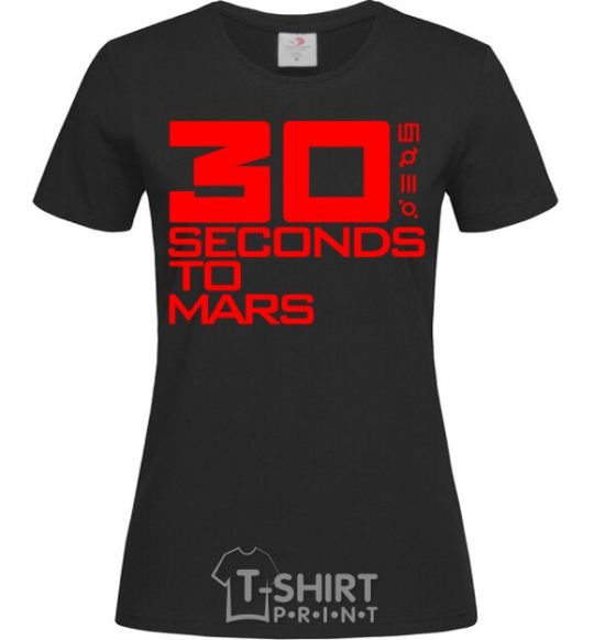 Women's T-shirt 30 seconds to mars logo black фото