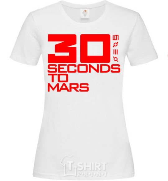 Женская футболка 30 seconds to mars logo Белый фото