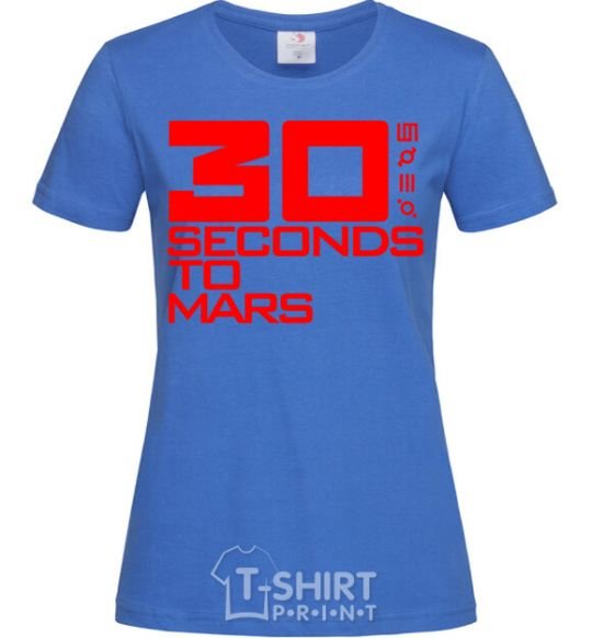 Women's T-shirt 30 seconds to mars logo royal-blue фото