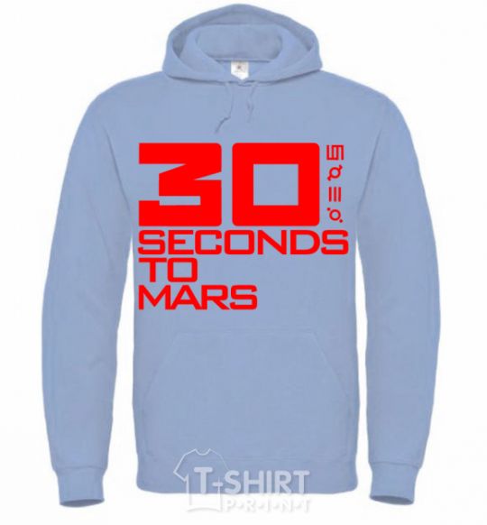 Men`s hoodie 30 seconds to mars logo sky-blue фото