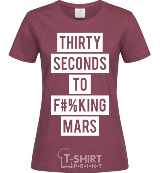 Женская футболка Thirty seconds to f mars Бордовый фото