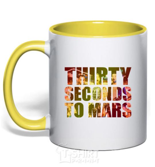 Mug with a colored handle TSTM concert yellow фото