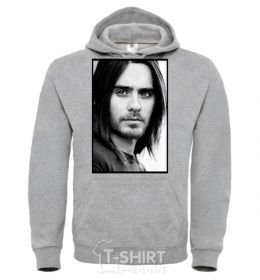 Men`s hoodie Jared Leto ч/б sport-grey фото