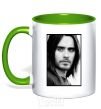 Mug with a colored handle Jared Leto ч/б kelly-green фото