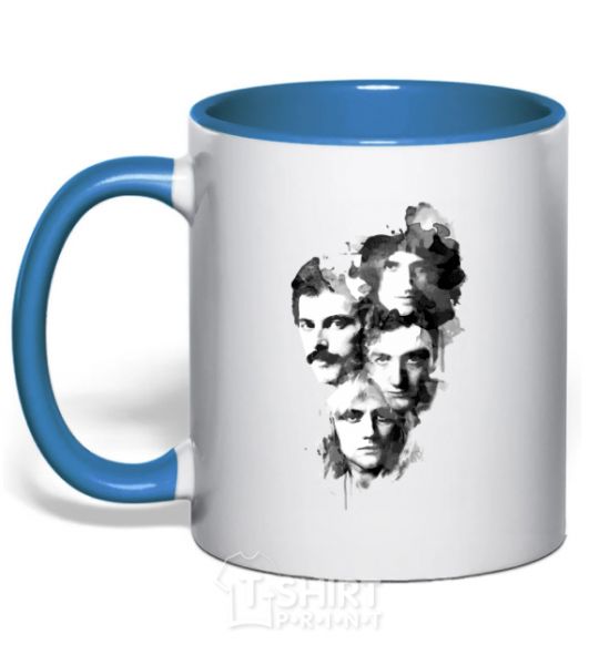 Mug with a colored handle Queen forever royal-blue фото