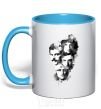 Mug with a colored handle Queen forever sky-blue фото