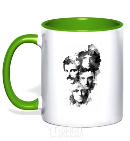 Mug with a colored handle Queen forever kelly-green фото