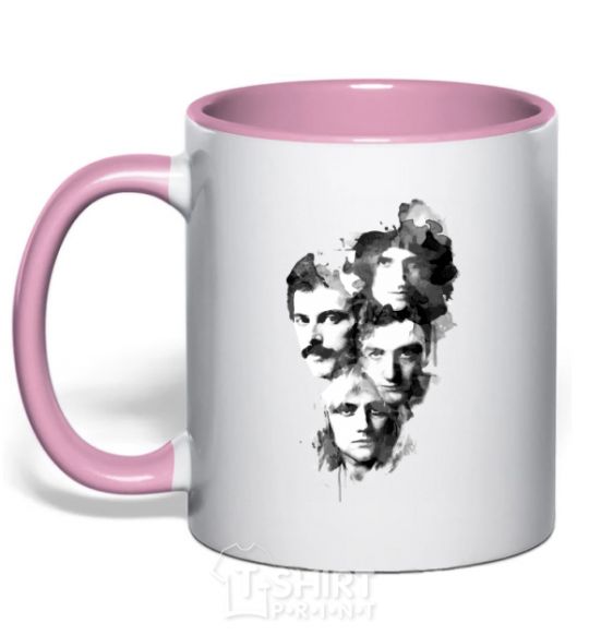 Mug with a colored handle Queen forever light-pink фото